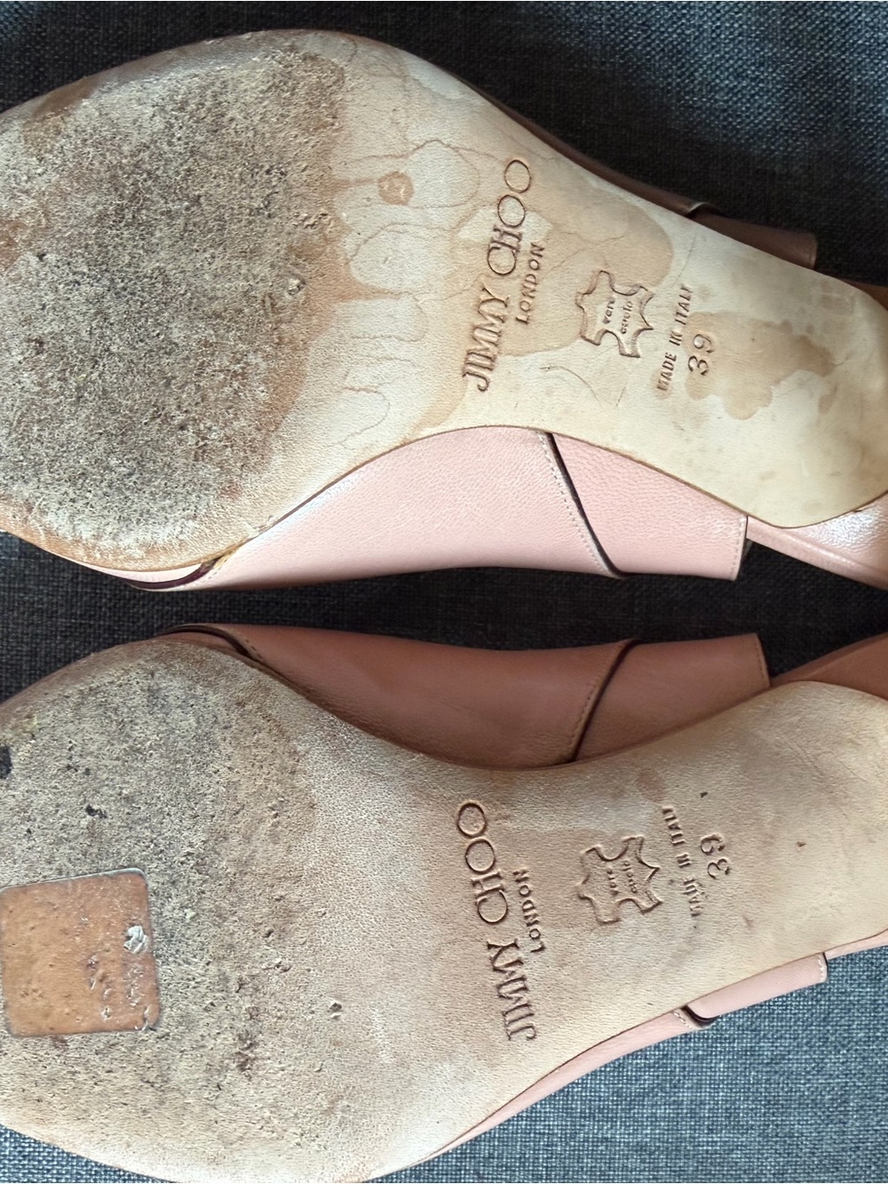 Jimmy Choo Blush Pink Leather Slingback Pointed Pumps - Picture 4 of 5